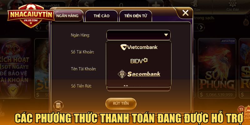 Các phương thức thanh toán đang được hỗ trợ