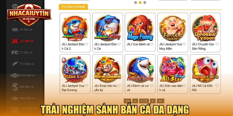 Trải nghiệm sảnh bắn cá đa dạng 